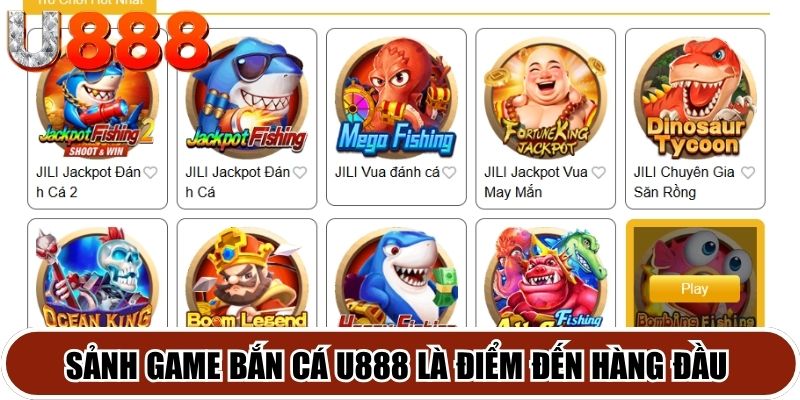 Sảnh game bắn cá U888 là điểm đến hàng đầu cho người chơi